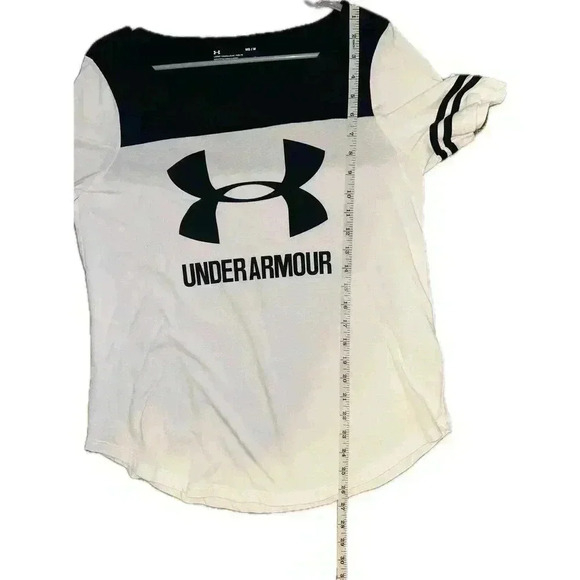 Under Armour Womens Black/White Sportstyle Baseball Tee, Med - Picture 7 of 7